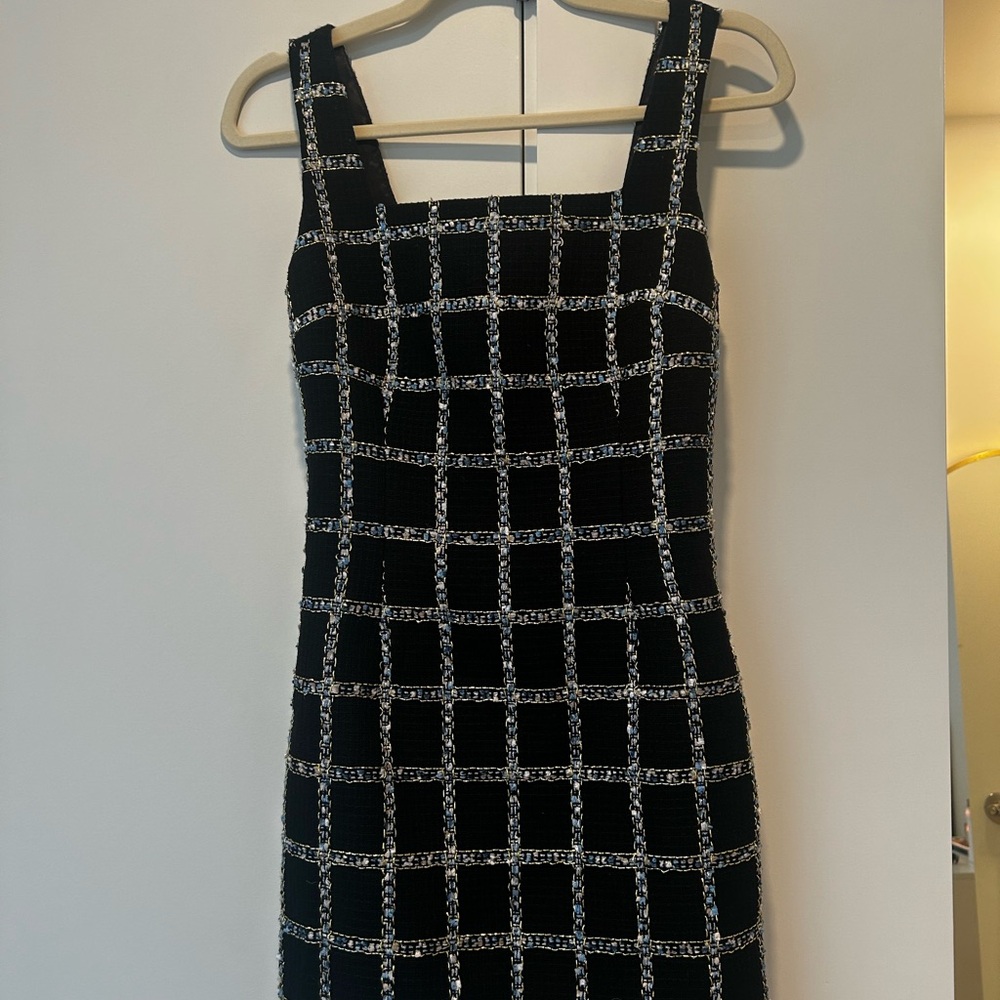 Elegant Black and White Checkered Dress